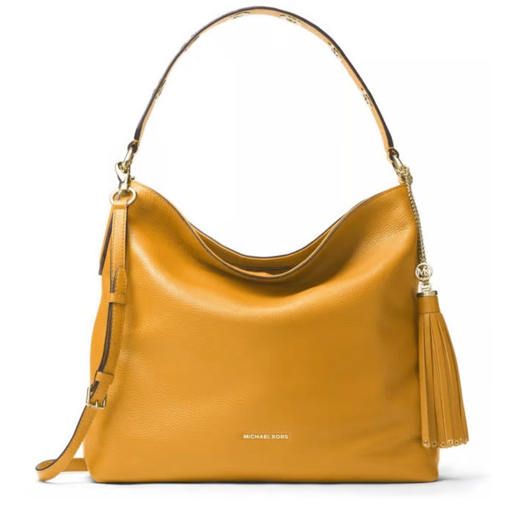 Michael Kors Yellow‎ Brooklyn Large
Leather Hobo Bag